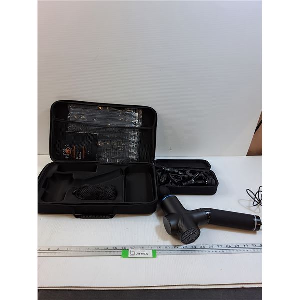 Electric Massager w/ Accessories in Case - Powers On, As Is, May Need to Charge