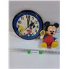 Image 1 : Looney Tunes Battery Clock & Baby Mickey Mouse Toy