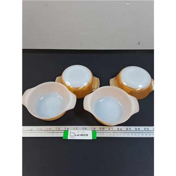 (4) Fire King Peach Lustre 12oz Bowls