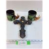 Image 1 : (2) Monkey Mugs & Cross