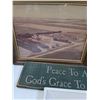 Image 2 : Lot: Pictures in Frames (Largest:16" x 14"), Home Decor Signs & Serving Tray