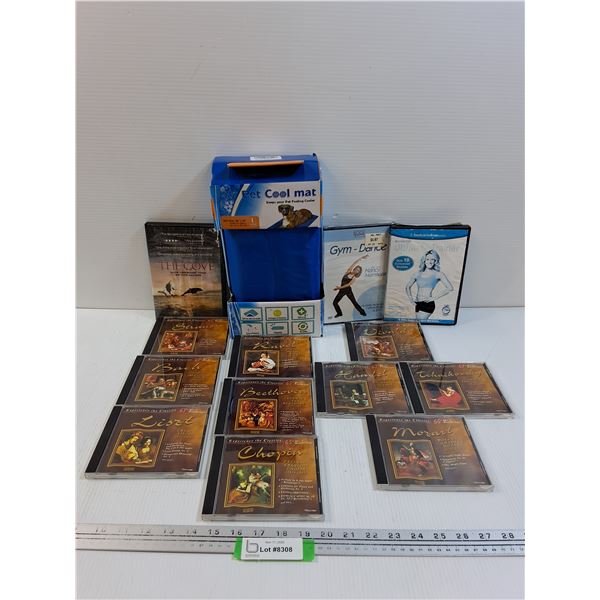 Pet Cool Mat, (3) DVDs, (10) Classical Music CDs