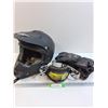 Image 1 : HJC Snowmobile Helmet - Size 3XL, Goggles, Skidoo Leather Gloves - Size XL
