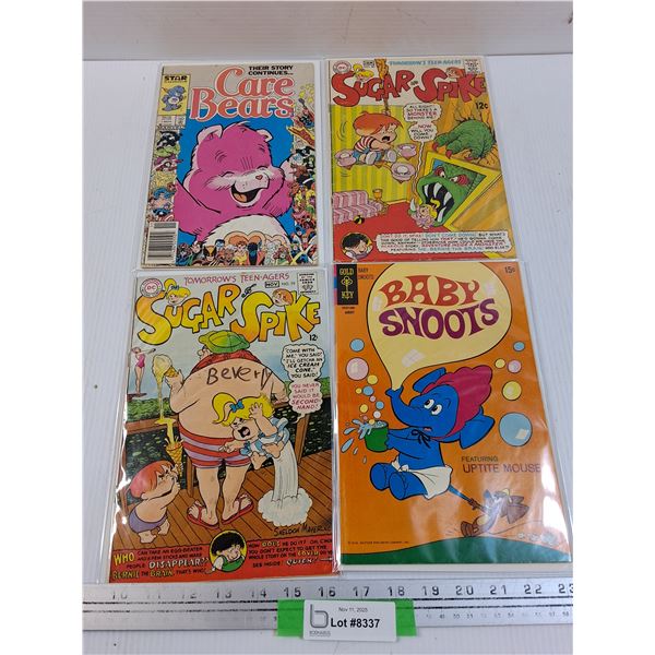 (4) Comicbooks: Care Bears, Sugar Spike, Baby Snoots