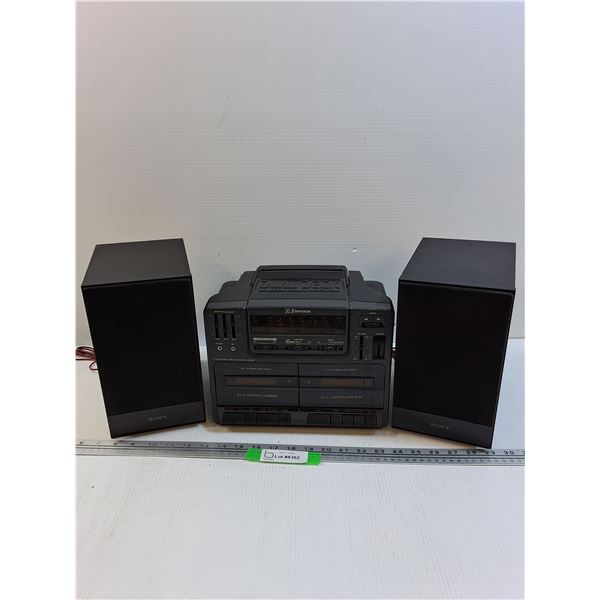Emerson Radio & Cassette Stereo w/ Sony Speakers - Powers On - PREFERRED PICK-UP