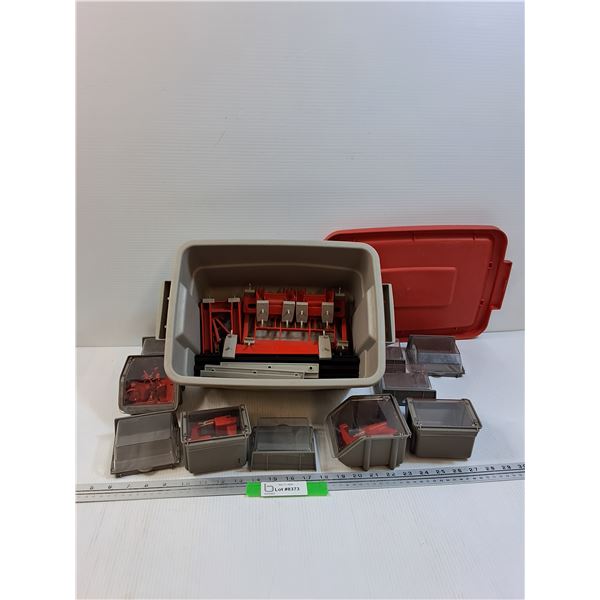 Rubbermaid Container w/Pegboard Organizer Hooks & Storage Trays