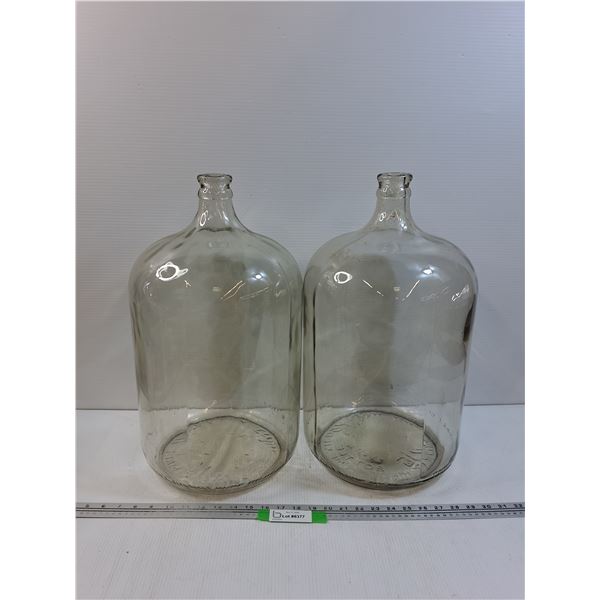 * (2) Glass Carboys - 21" x 10" - CANNOT SHIP