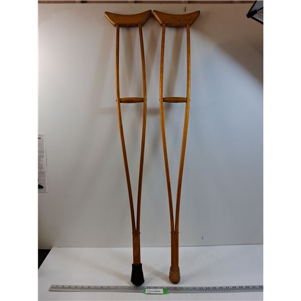 Brunswick Brand Wooden Crutches - Size 44" x 8" - PICK-UP PREFERRED