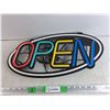 Image 1 : Light Up Open Sign 19" x 9", Powers On, As Is