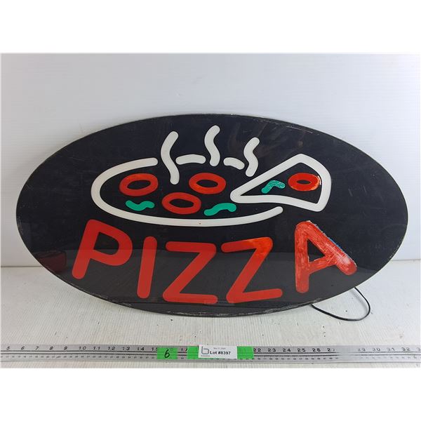 Light Up Pizza Sign 27" x 15", Powers On, As Is