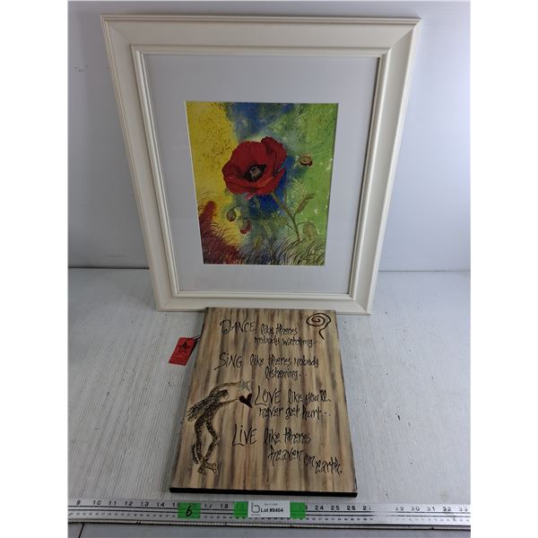 Hand Painted Wall Decor 16" x 12", Framed Wall Art Print 24" x 20", Cannot Ship