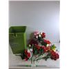 Image 1 : Artificial Flowers, Plastic Bin 18" x 12" x 12", Damaged, Cannot Ship