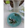 Image 4 : Glass Vase, Food Chopper, Ceramic Plate, (2) Glass & Ceramic Platters 16" & 18", Cannot Ship