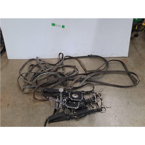 (2) Sets of Driving Bridle 18" & Reins