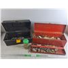 Image 1 : Plastic & Metal Tool Boxes 8" x 16" x 8", 19" x 6" x 6", Various Hardware