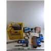 Image 1 : Sanding Belts, Sandpaper, Light Bulbs, Paint Brush, Milk Crate, Wire, Misc