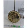 Image 2 : Brass Bed Pan Warmer, Grill Basket - Cannot Ship