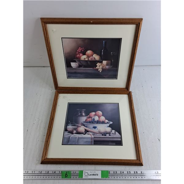 (2) Framed Wall Art Prints 15" x 13"