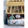 Image 3 : Metal Tackle Box 13" x 6" x 6", Fish Baits, Hooks, Misc Fishing Supplies