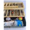 Image 4 : Metal Tackle Box 13" x 6" x 6", Fish Baits, Hooks, Misc Fishing Supplies