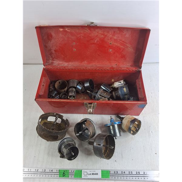 Hole Saw Drill Bits, Metal Tool Box 6" x 16" x 6"