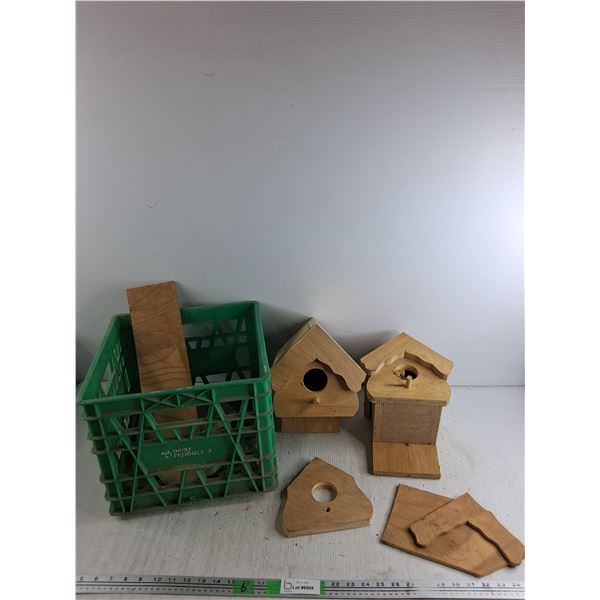 *Bird Houses, Milk Crate 13" x 11" x 11", Cannot Ship