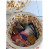 Image 3 : Basket of Sewing Supplies; Thread & Pins, Misc