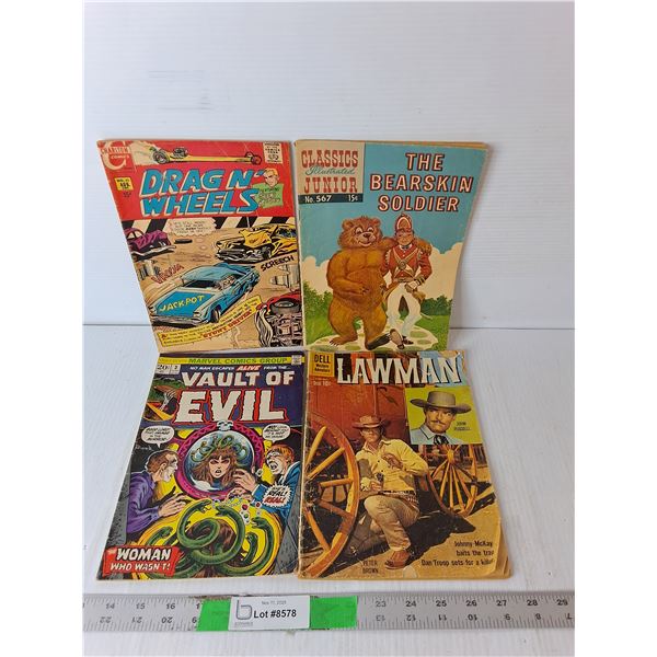 (4) Vintage Comics- Marvel, Charlton, Dell, Classics Illustrated