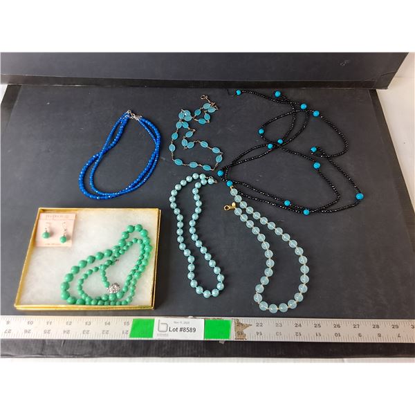 Beaded Necklaces & Earring Set- As Is