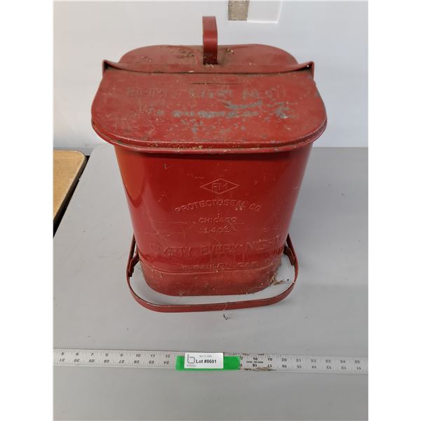 Oil Rag Waste Can & Contents 17" Tall