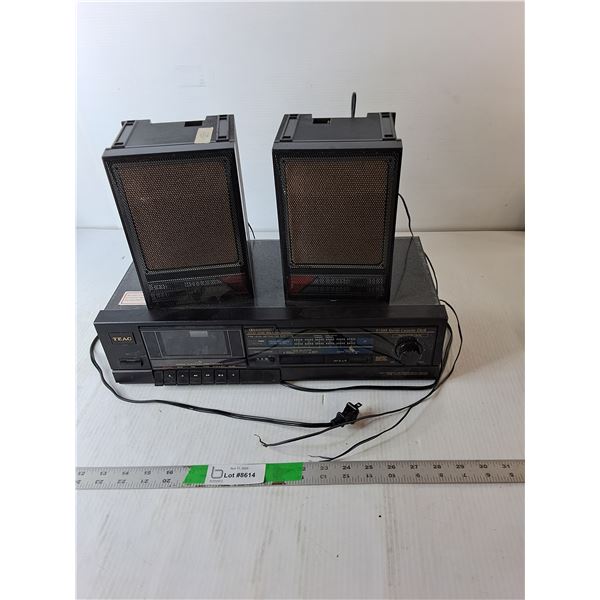 TEAC Cassette Player- Powers On & (2) Speakers