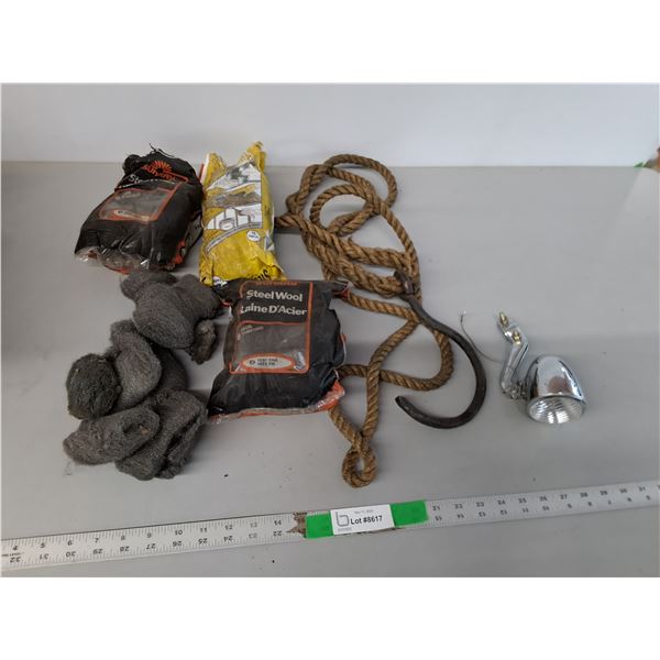 Steel Wool, Rope with Hook, Misc.