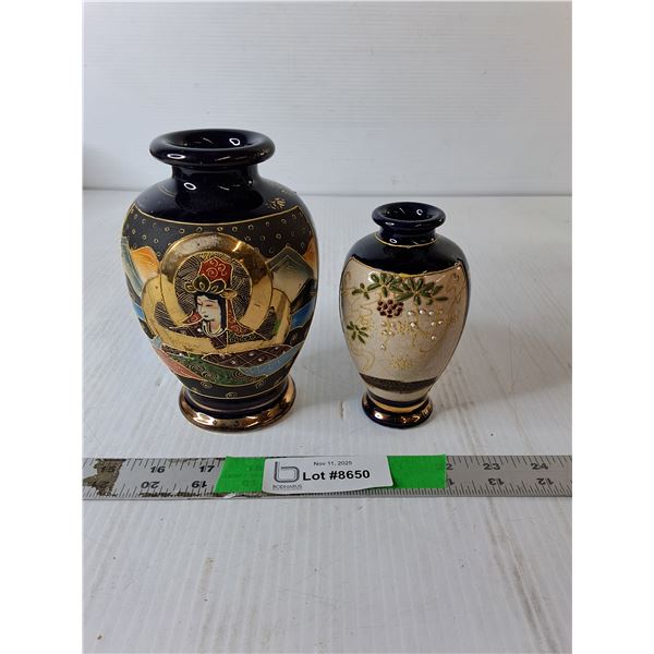 (2) Satsuma Vases Up to 6.5"