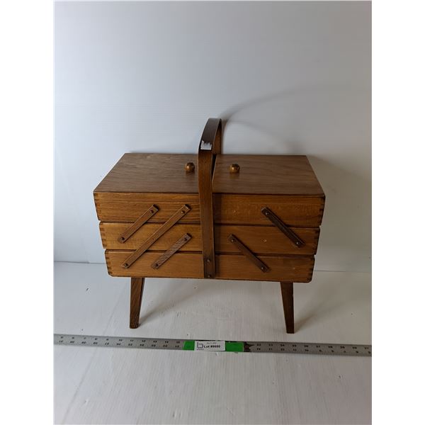 Wood Sewing Supplies Storage Box 16.75" x 8.25" x 17.5"