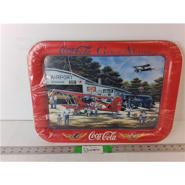 'Coca-Cola Goes Along' Metal Tray 17.5" x 12.75"