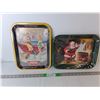 Image 1 : (2) Coca-Cola Trays- Santa & Fiftieth Anniversary 13.5" x 10.75"