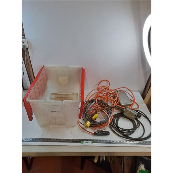 Storage Bin with Assorted Electrical Contents - 14x21x12" - All As is