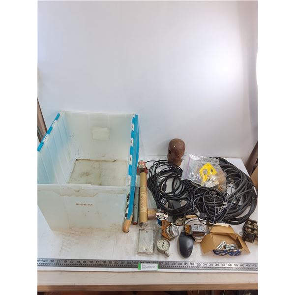 Storage Bin 14x12x20", Electrical Cords, Relays, Misc. - Pickup Only