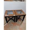 Image 1 : * (2) Wooden End Tables w/Glass Inserts 25x28x26" Each - Pickup Only