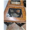 Image 2 : * (2) Wooden End Tables w/Glass Inserts 25x28x26" Each - Pickup Only