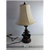 Image 1 : Table Lamp With Elephants And Lamp Shade 22" (Powers On- Needs Lightbulb) - PICK UP