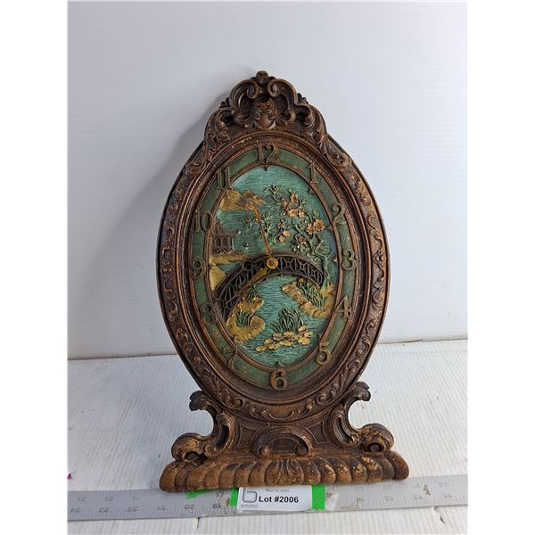 Vintage Lux "Blossom Time" Novelty Clock 16" x 9"