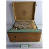 Vintage "Fleetwood" Portable Record Player (Powers On)13" x 13" x 5"
