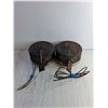 Image 2 : (2) Antique Vehicle Head Lamps 8" Accross