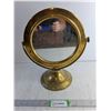 Image 1 : Vintage Brass Vanity Swing/ Tilting Mirror 10" Accross/ 14" From Base High