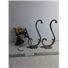 Image 1 : Vintage (2) Wall Mount Hangers 10"/ Wall Mount Bell 8"