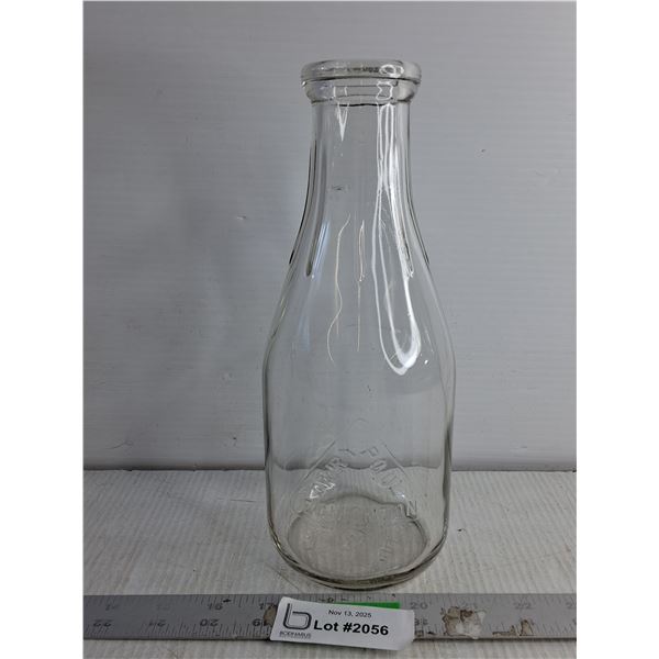 Glass Milk Bottle 10"