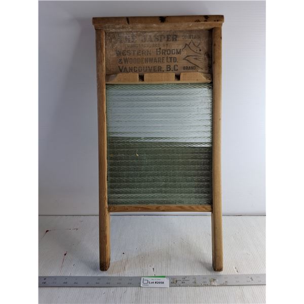 Antique "The Jasper Mountain" - Glass Washboard