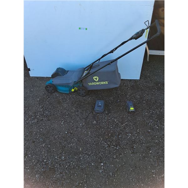 **Yardworks Electric Lawnmower, (2) Batters & Charger- As Is, Cannot Ship