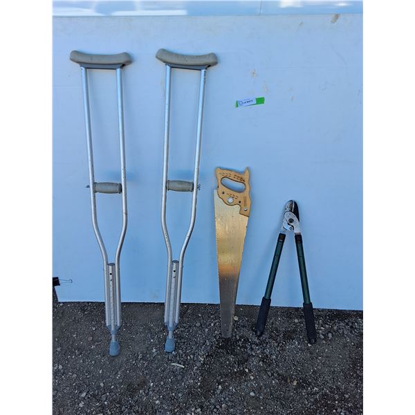 **Adult Adjustable Crutches, 30" Handsaw & Pruning Tool, Cannot Ship